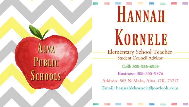 business card-Hannah Kornele